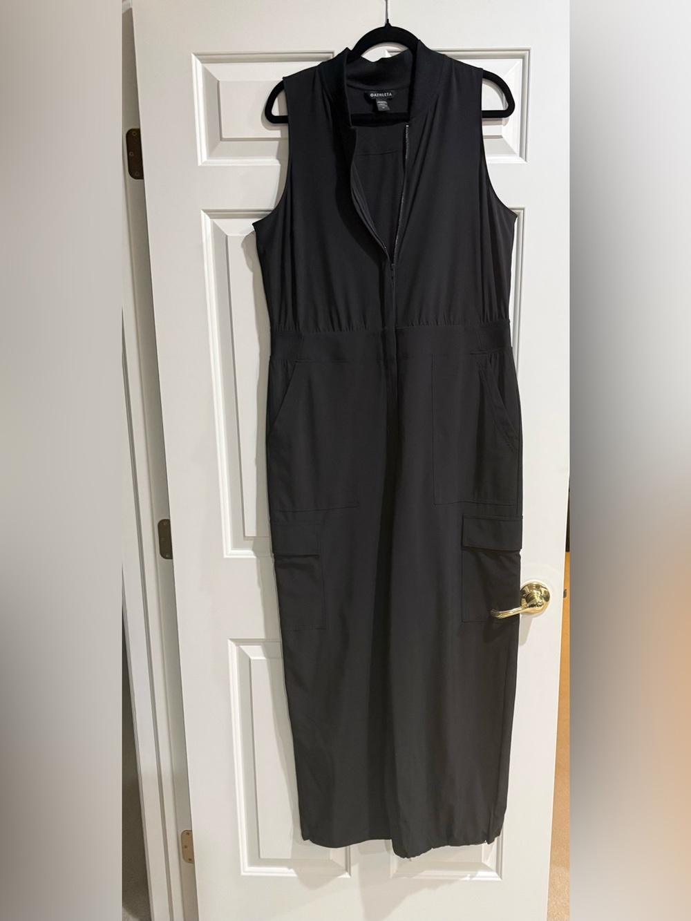 Athleta Black Sleeveless Utility Jumpsuit